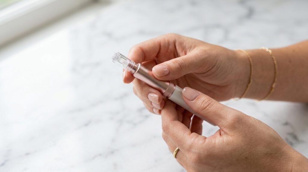 Close-up detailed shot of a micro infusion home kit device b